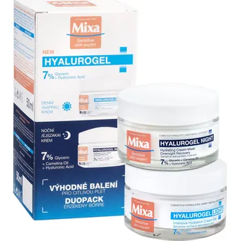 Pleťový krém Mixa Hyalurogel Light hydratační krém na obličej s kyselinou hyaluronovou 50 ml + Mixa Hyalurogel Night noční krém 50 ml