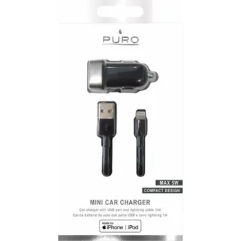 Puro Mini nabíječka 1x USB-A 1A (MCHUSBAPLTCBLK)