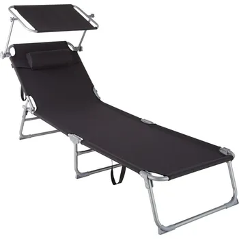 Zahradní lehátko tectake 403415 lehátko černé