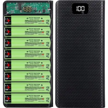 Powerbanka Pouzdro PowerBank 8 článků 18650 2xUSB USB C Micro