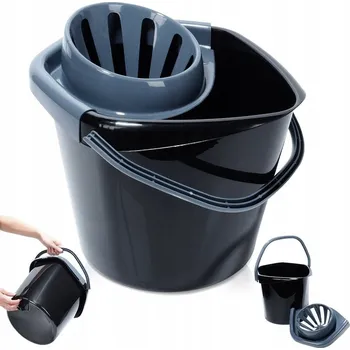 mop Kbelík NA MOP univerzální plastový s vytlačovačem, provázkový mop, 14 l